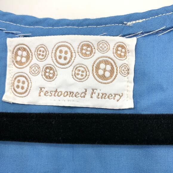 Vintage Handmade Patchwork Denim Vest Womens Apx Sz M Blue White *AS IS READ - Picture 6 of 6